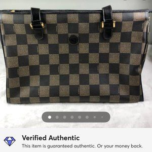 Fendi Checkered Zippered Tote Bag
